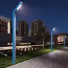 Luminária de Pátio em Perfil de Alumínio Solar em Forma de 7 Lâmpada de Rua para Jardim Externo Comunitário Impermeável Externa 3,5m Quadrada Lâmpada de Paisagem