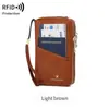Nuevo Bolso para Pasaporte Antirrobo RFID Transfronterizo, Bolsa para Documentos de Almacenamiento Multifuncional, Bolso Bandolera Largo con Doble Cremallera para Pasaporte