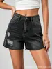 Verano Nuevo Estilo Moda Femenina Sencillos Versátiles Shorts de Mezclilla con Bordes Deshilachados Jeans para Mujer