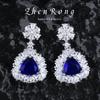 Collar con colgante de amor de alta gama, combinable con todo, pendientes Caibao, anillo de zafiro con diamante de alto carbono morado, ideal para mujer.