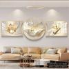 Pintura Colgante de Pared de Fondo de Sofá con Buen Significado, Pintura de Paisaje Moderna Simple de Lujo Accesible, Nueva Pintura Decorativa de Sala de Estar de Alta Gama y Atmosférica