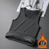 Chaleco Cálido para Hombre Chaleco de Felpa Gruesa Deporte Fitness Ajustado Cuello Redondo Capa Base Juvenil Otoño Invierno Sin Mangas