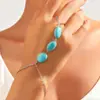 Pulseira de Corrente Transfronteiriça Europeia e Americana Pulseira Simples de Pérola Branca Combinação Multicamadas Corrente de Dedo Pulseira de Dedo de Liga para Mulheres