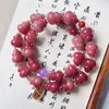 Pulsera de Raíz de Loto Natural Bodhi, Popular en TikTok, Pieza de Calabaza Tallada, Pulsera de Joyería de Doble Círculo, Cuentas Budistas al Por Mayor para Mujeres
