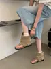 Sandalias Romanas Planas de Caña Corta con Tira de Dedo para Mujer con Hebilla de Cinturón 2026 En Stock Tallas 35-39 Sandalias de Bota Corta
