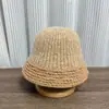 Chapéu de Lã Quente Tricotado Espesso Novo Outono/Inverno 2026 para Mulheres, Chapéu de Pescador Versátil de Cor Sólida, Chapéu de Balde Casual, Chapéu de Lã