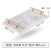 Estilo Nórdico Ins Simple Lujo Ligero Bandeja de Mármol Natural Almacenamiento Rectangular para Cosméticos Decoración Suave