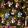 Transfronterizo 10 Piezas de Muñecos de Nieve Navideños en Varias Posturas Sosteniendo Regalos Navideños Adornos Navideños Hechos a Mano