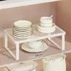 Estante de Almacenamiento Integrado para Gabinete de Cocina, Organizador de Estante para Gabinete, Divisor para Encimera del Hogar, Solución de Almacenamiento para Vajilla, Condimentos, Utensilios de Cocina