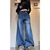 Jeans de Pierna Ancha con Sentido del Diseño para Mujer Primavera y Verano 2025 Nuevo talla extra chica con sobrepeso tipo pera Pantalones Sueltos Adelgazantes