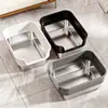 Nueva caja de arena para gatos de acero inoxidable, caja de arena abierta para gatos con bordes altos profundizados, inodoro para gatos semi-cerrado extragrande