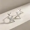 Pendientes Modelo Nuevo 2026 Diseño Estrella Radiante de Plata Pura, Pendientes Exquisitos y de Alta Gama Estilo Nicho para Mujeres con Orejas Perforadas
