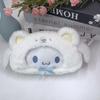 Estuche de lápices de peluche con forma de perro Yugui, niña, corazón, estudiante japonesa, Melody Coolomi, bolsa de almacenamiento de papelería
