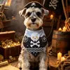 Toalla de Saliva para Mascotas Transfronteriza Capitán Pirata Calavera Decoración de Telaraña Bufanda para Perro Halloween Mascota