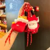Colgante de Felpa Navideño Creativo Muñeco de Jengibre Caricatura Lindo Colgante para Llaves Decoración para Bolso Regalo de Navidad