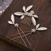 Joias Populares Transfronteiriças Pente de Cabelo Flor de Pérola Feito à Mão Conjunto de Grampos de Cabelo Acessórios de Cabelo para Noiva Vestido de Casamento Headdress Xiuhe
