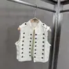 2026 Outono Europeu e Americano Transfronteiriço Novo Design de Botão Retrô Colete Jeans Emagrecedor Sem Mangas Gola Redonda
