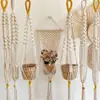 Cesta colgante de cuerda de algodón tejida a mano para maceta, bolsa de red para maceta, cuerda colgante, decoración de pared, estilo bohemio escandinavo