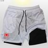 Série Homem-Aranha Verão Shorts Dois em Um Camada Dupla Estampados em 2D Anime Calças de Treino Fitness Calças Esportivas