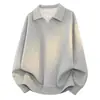 2027 Nuevo Sudadera con Capucha Falsa de Dos Piezas para Hombre Otoño e Invierno Holgada Casual Moderna Versátil Solapa Top de Manga Larga para Hombre