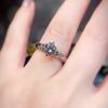 Anillo de compromiso con seis garras y apertura de 2 quilates, imitación de Mosan de grado D, para mujer, ideal para banquetes y propuestas de matrimonio.