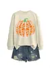 Amazon eBay sitio independiente moda casual elegante mujer libro calabaza cuello redondo manga larga sudadera para exportación