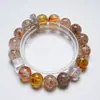 [História de Outono] Pulseira de Cristal Super Preto Dourado Natural para Mulheres Mais Fácil de Combinar Pulseira de Cristal Torre Amarela Lua Cinzenta Atacado