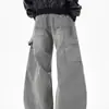 Jeans de leñador con patchwork estilo americano para hombre, Marca de moda de alta calle, Pantalones largos vintage de corte holgado y limpio