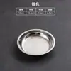 Plato plano redondo de acero inoxidable estilo coreano, plato redondo para postre para niños, plato para servir de restaurante, plato de hueso, plato hondo redondo, plato para snacks