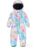 Traje de esquí nuevo para niños transfronterizo Traje para niñas Chaqueta acolchada de algodón gruesa y cálida de una pieza con estampado para esquí de invierno