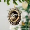 Coruja Guaxinim Decorações de Natal Pingentes para Árvore de Natal Impressão Plana 2D Pingentes Pequenos de Acrílico Novo Estilo Transfronteiriço