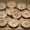 Botones de Imitación Madera de Alta Gama para Abrigos Largos de Invierno y Chaquetas, Botones de Resina con Borde Fino y Textura Similar a la Madera, Botones de Grano de Madera de Cuatro Agujeros