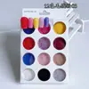 Caja de Papel con Diseño Hueco Rellena de Polvo de Brillo para Uñas, 12 Colores de Polvo Fino Láser, Lentejuelas con Brillo Degradado Iridiscente para Decoraciones de Uñas