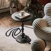 Mesa auxiliar simple para sala de estar, mesita de noche de arte en hierro, mesa redonda pequeña para balcón, mueble lateral para sofá, mesa de centro pequeña creativa para el hogar