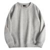 Suéter de cuello redondo con forro polar para hombre, jersey de otoño e invierno de color sólido pesado, jersey de manga larga, jersey holgado de moda para jóvenes y parejas.