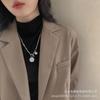 Nuevo Modelo 2025 Collar con Forma de Corazón para Mujer, Diseño de Doble Capa, Cadena de Suéter de Lujo Nicho, Collar en Capas, Doble Capa
