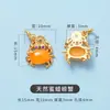 Colgante de ámbar incrustado con oro real de 24K bañado en cobre flor de loto barril para atraer la riqueza cuentas accesorios de joyería DIY hechos a mano accesorios para pulseras