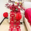 Entrega de Producto Terminado: Arreglo de Flores Artificiales Rojas para Boda, Casa Nueva, Sala de Estar, Decoración de Mesa de Café, Arte Floral Falso para Mesita de Noche del Novio