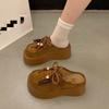 Zapatos Birkenstock de Suela Gruesa para Aumentar la Altura, Medias Pantuflas con Puntera para Mujer, Nueva Colección Otoño 2025, Zapatos Birkenstock con Cuentas