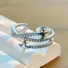Anillo de Estrella de Plata S925 con Personalidad de Moda Estilo Ins Diseño Abierto Ajustable Tendencia de Moda Multicapa