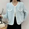 Nuevo abrigo cárdigan corto elegante de primavera y otoño estilo Chanel, chaqueta de piel sintética de visón para mujer