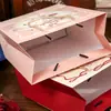 Saco de Presente Médio Mr. Paper Poesia Rosa Rosa dos Desejos Tema Desenho Animado Embalagem de Presente Bolsa Tote de Armazenamento