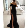 Vestido com fenda para festas, decote ombro a ombro, nova moda casual feminina INS transfronteiriça 2026 vestido de lantejoulas