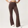 Pantalones de yoga de tiro alto que levantan el trasero, con sensación de segunda piel, pantalones deportivos de pierna ancha acampanados para fitness y Pilates, pantalones de campana ajustados para mujer
