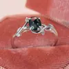 Anillo S925 Plata de Ley Estilo Simple Europeo y Americano Diseño de Rama Hoja Borde de Ágata Hierba Acuática Anillo de Joyería de Mano Moda para el Día a Día