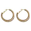 Aretes de Clip para Oreja con Cruz de Metal y Circonita Exagerada de Personalidad Chapados en Oro Real para Mujer, Exquisitos, Modernos, de Lujo Ligero, Versátiles, con Acabado de Alta Gama