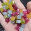 Azúcar azul marino cubo Rulu Tong jade cuentas sueltas jade cuarcita rojo rosa amarillo cuadrado lingote barril cuenta cuentas para joyería