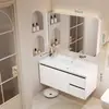 Gabinete de baño de aluminio de panal engrosado con lavabo de cerámica integrado y unidad de tocador