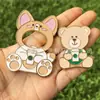 Ímãs de Geladeira Metálicos Personalizados para Atrações Turísticas de Cidades, Ímãs de Geladeira Luminosos de Liga de Zinco Três Camadas Rotativos Deslizantes de Abertura de Porta