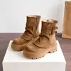 Venta directa de fábrica, botas de nieve de suela gruesa para mujer, botines con suela de plataforma, botas apiladas versátiles y de moda 2907-5